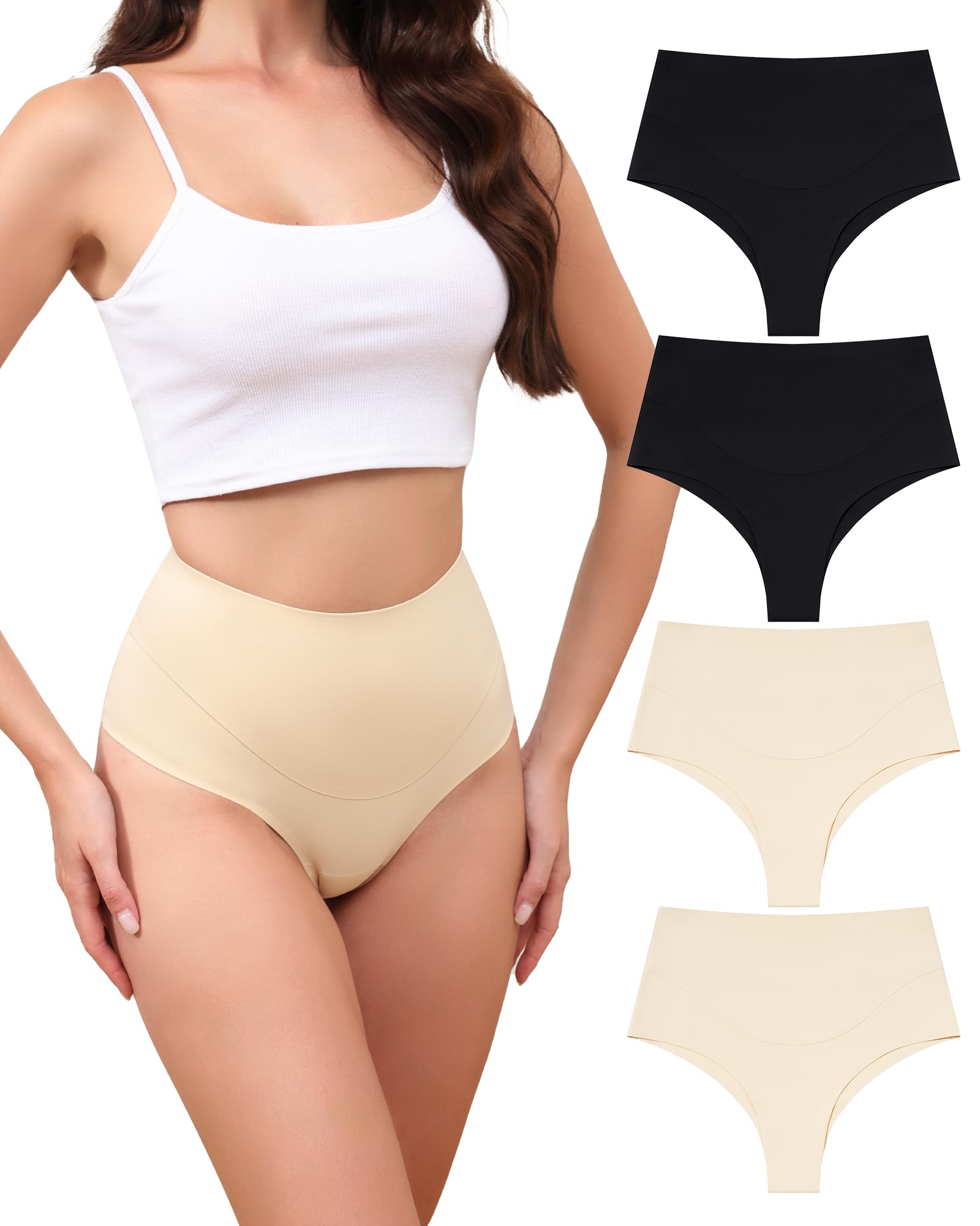 Levao Bauchweg Unterhose Damen Shapewear Miederhose String Tanga Figurformende Unterwäsche Hoher Taille Shaping Bauch Weg Hose für Frauen