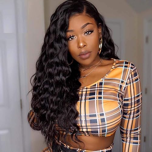 Miniatura 7 de Quinlux Hair HD. Pelucas con encaje frontal transparente13x4, de cabello natural, onda profunda pelucas de encaje frontal pre depiladas para