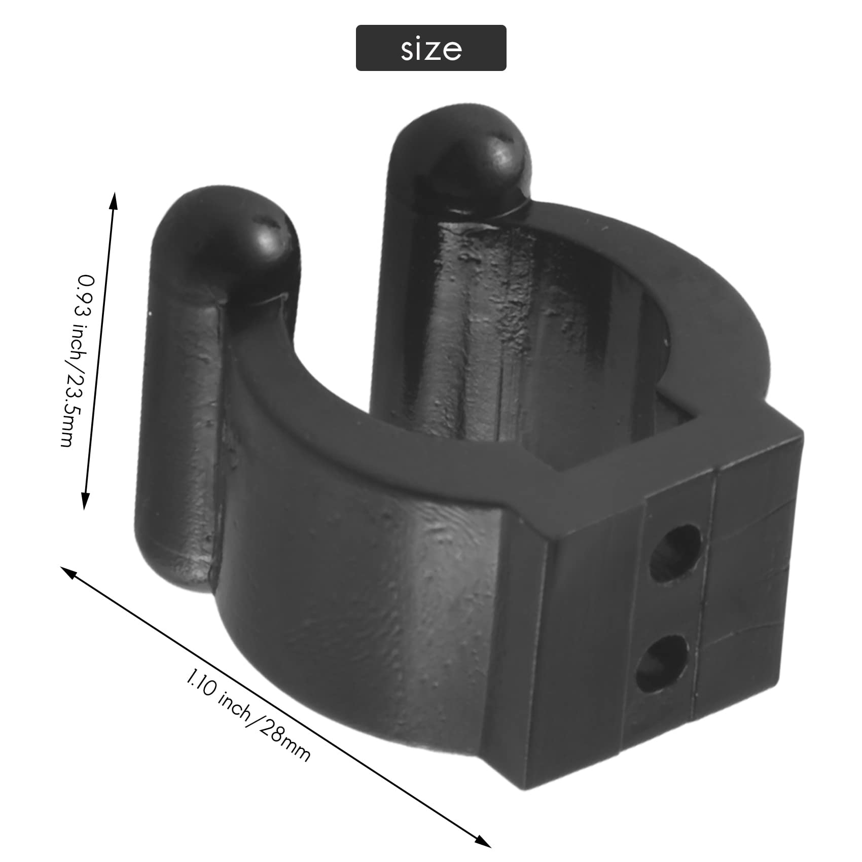 Srutueo 20 Pcs Fishing Pole Rod Holder Clips Black 16Mm Inside Dia Fishing Rod Storage Clips