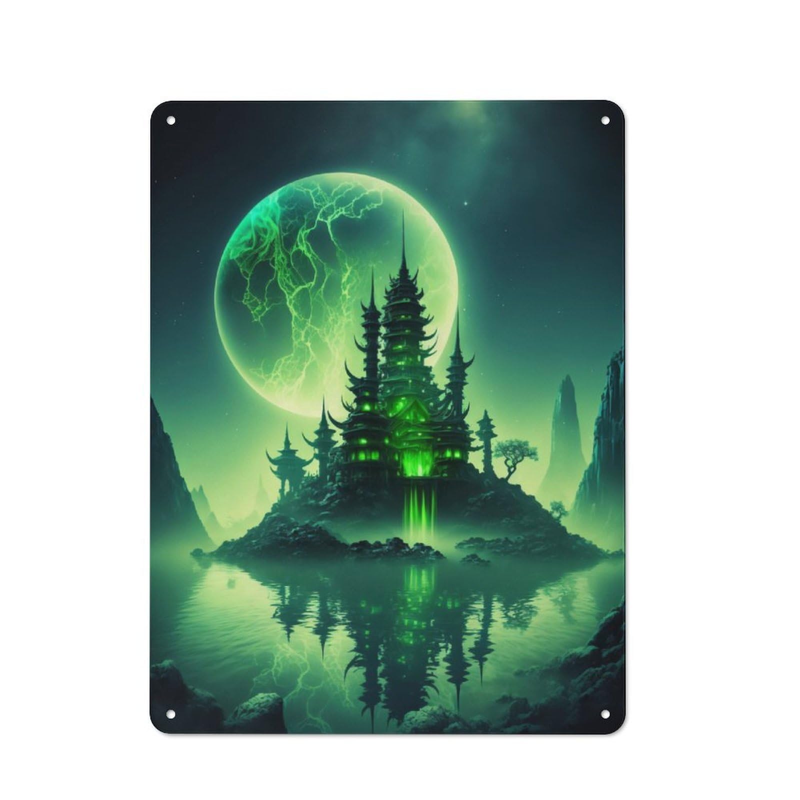 Junmoney Neon Fortress Retro Metal Sign 40X30cm Featuring For Bar Or Restaurant, For Bar Decor Enthusiasts