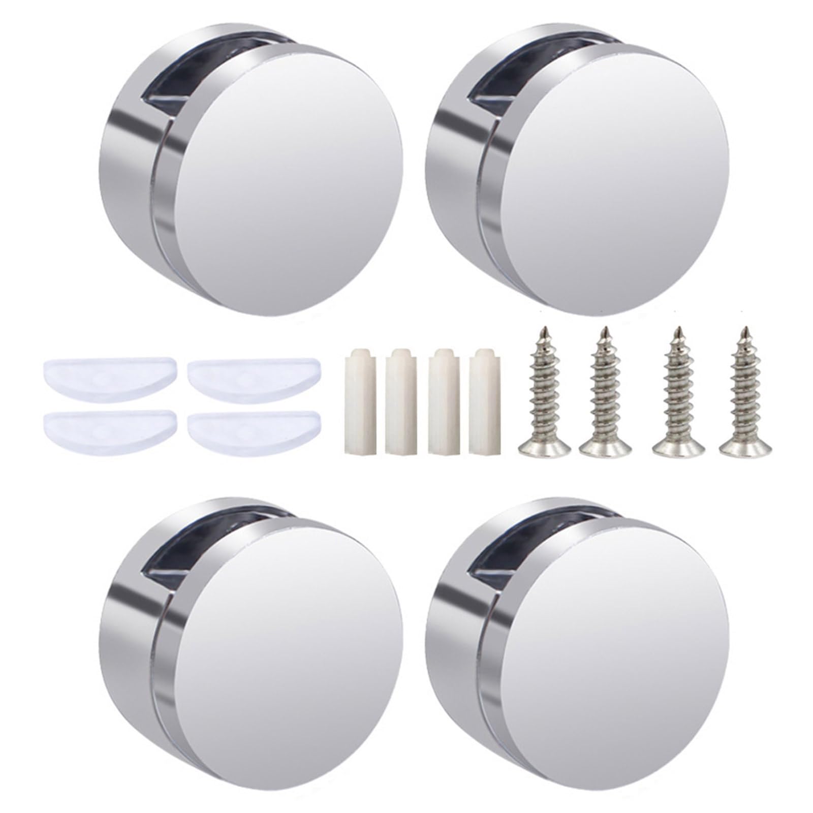 4pcs Practical Glass Holders Brackets Easy to Installion Sturdy Zines Alloy Clip Suitable for Various Wall Types Easy Installion Glass Clip