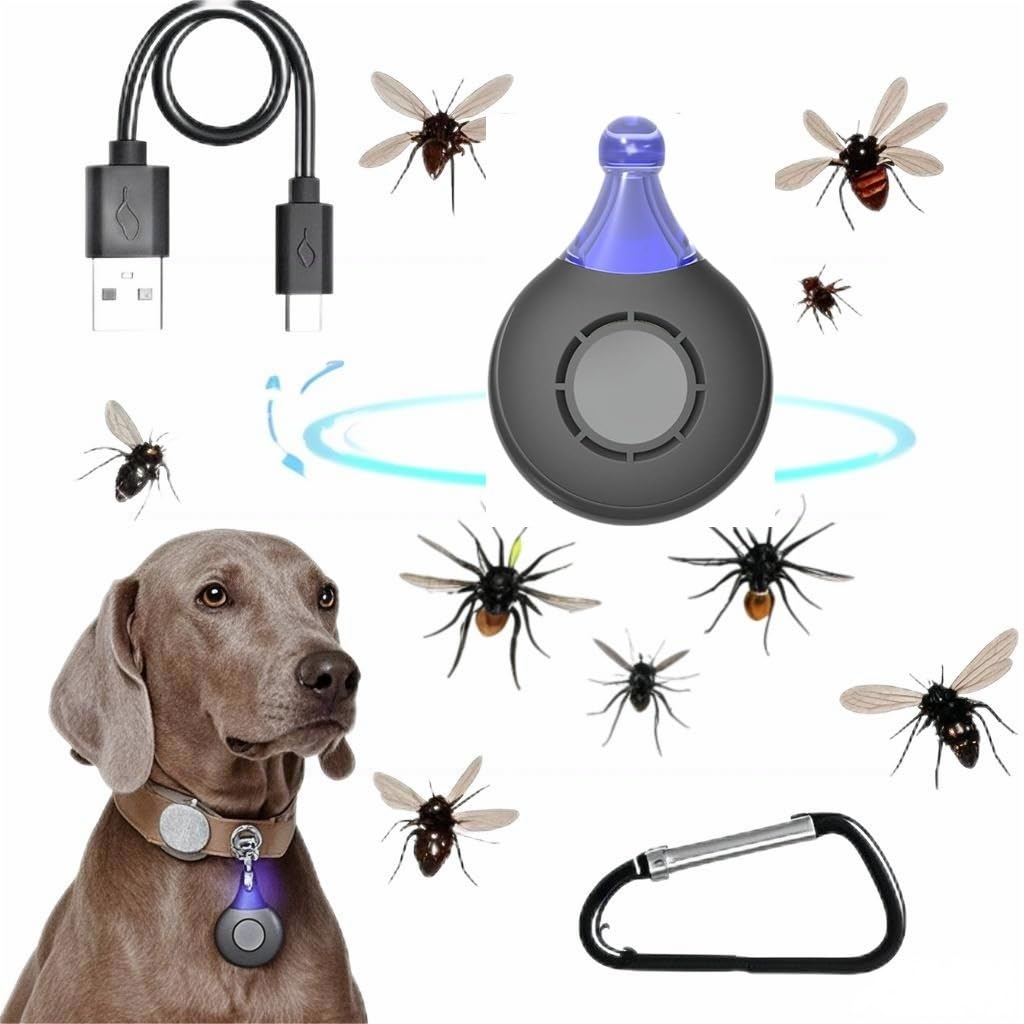 Repellente ad ultrasuoni per cani anti pulci e zecche ricaricabile USB portatile