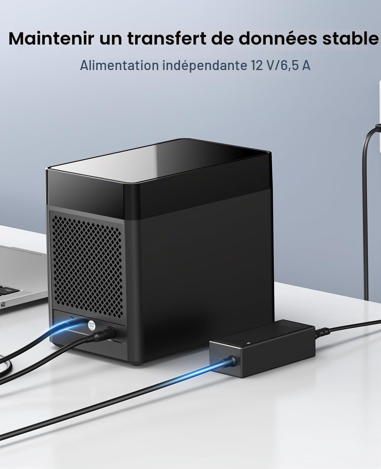 ORICO Station d'accueil 5 Baies sans Outil, USB C Boîtier de Disque Dur de Type magnétique Support 5 x 18 to -12V6.5A Adaptateur, Compatible avec Windows / Mac / Linux (DS500C3)