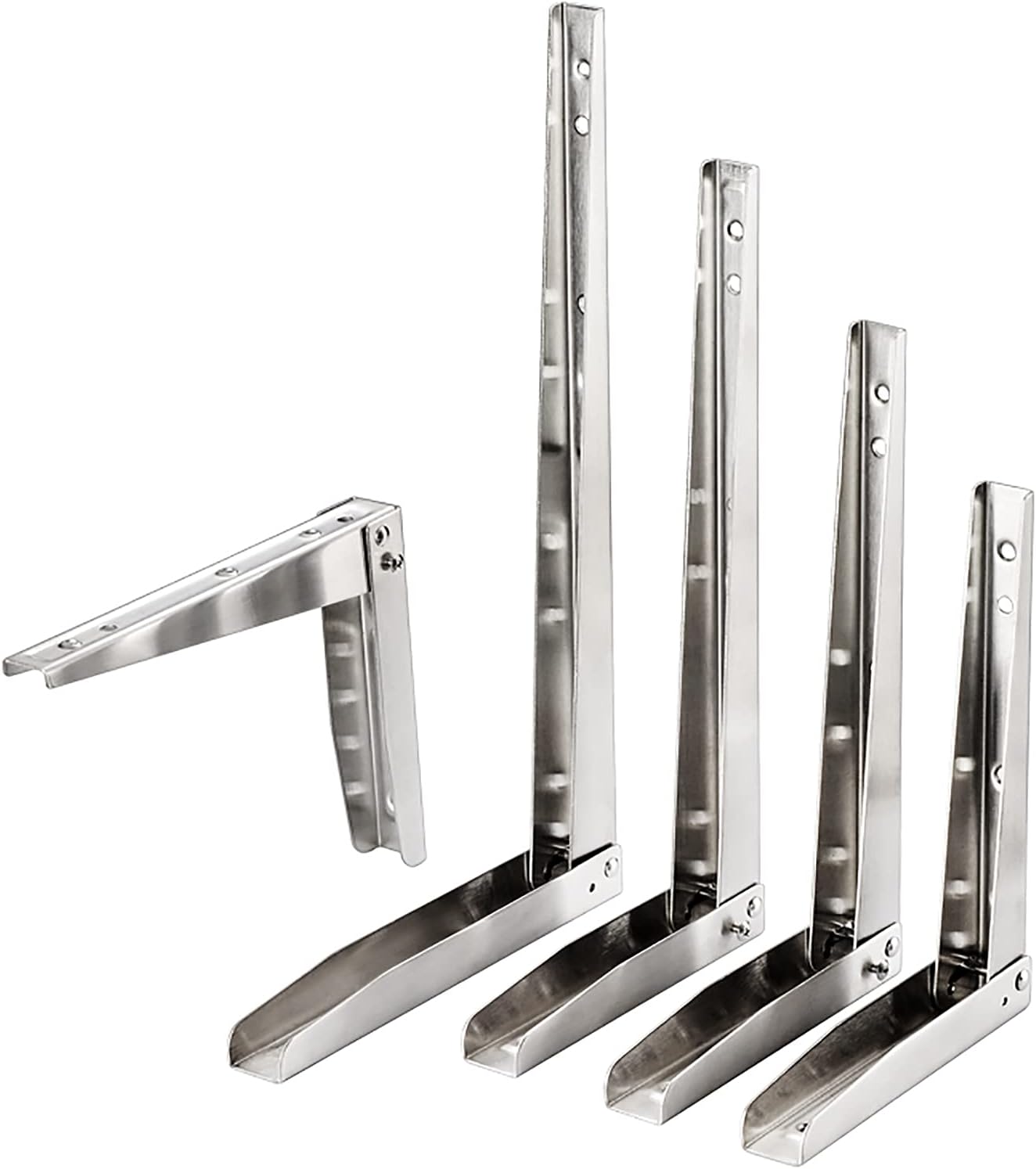 Folding Shelf Brackets,Floating Shelves Brackets,DIY Wall Mounted Shelf Bracket, Max Load: 110lb,for Table Work Bench, Space Saving (2pcs)