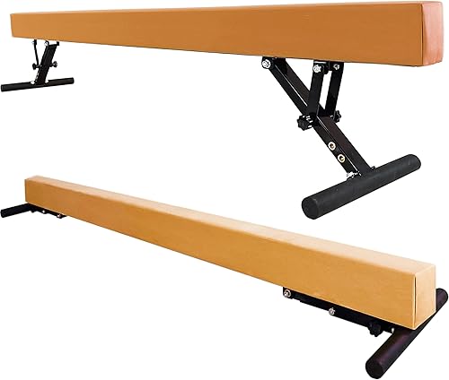 Miniatura 64 de Viga de equilibrio ajustable para niños, haz de gimnasia de 8 pies de todos los niveles de gimnasia, vigas de piso alto y bajo, altura ajustable