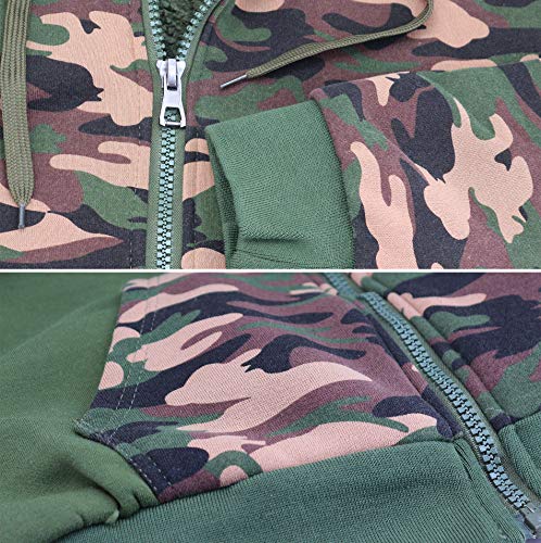 Men's Army Camo Zip Up Sherpa Hoodie Fleece Hunting Sweater Jacket3
