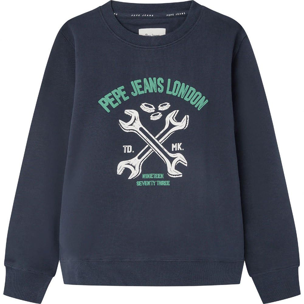 Pepe Jeans Boys Blue (Dulwich Blue) 'S Bedford Sweatshirt, Size 16 Years