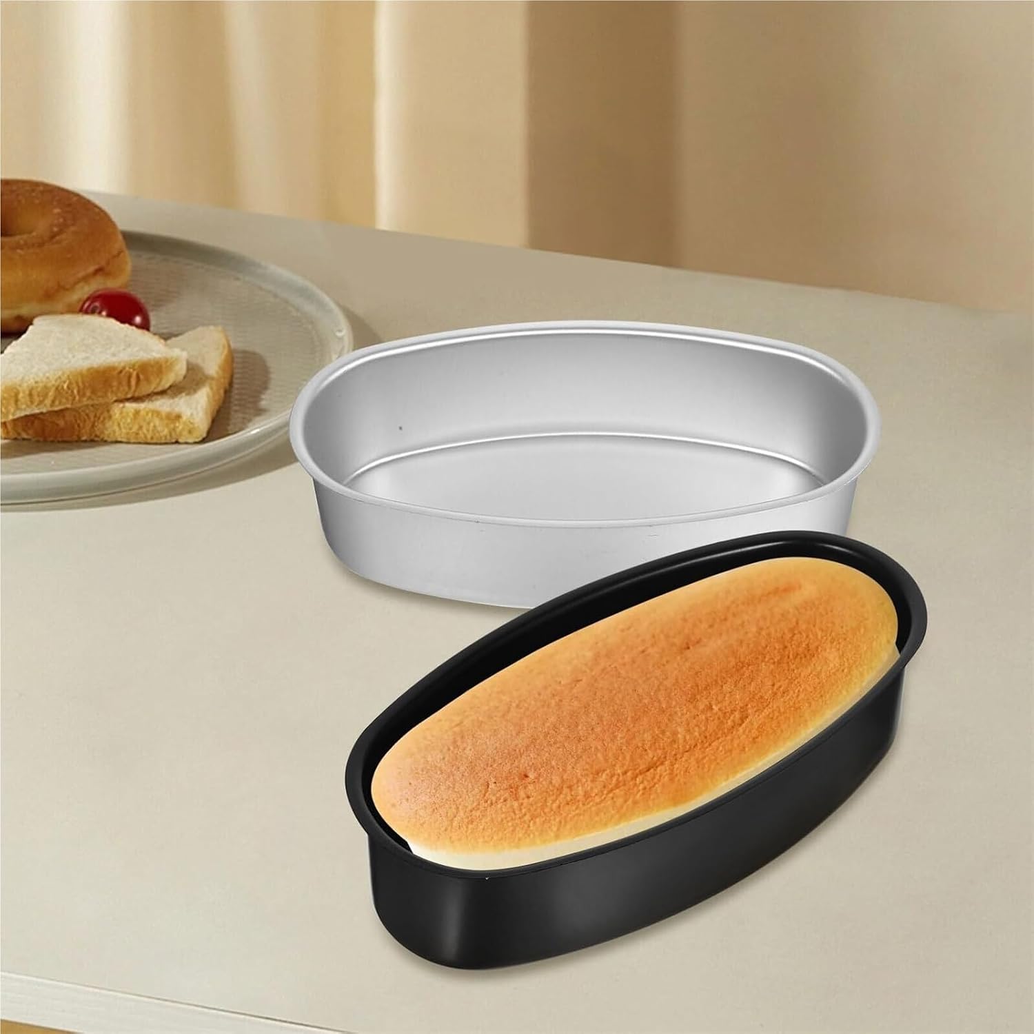 Cake Pan 9-Inch Non-Stick Cake Molds Leak Proof Ellipse Cheese Bread Pan for Cakes Baking Oven Baking