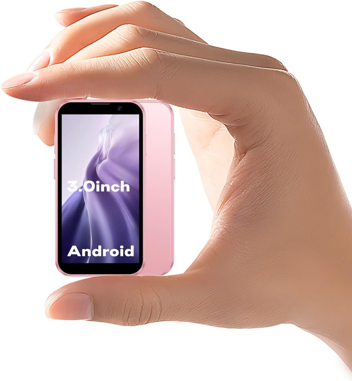 Small Intelligent 3G Unlocked Mobile Phone, with a 3-inch Screen, Dual SIM Dual Standby. It’s a Portable Spare Phone, Suitable for Kids and Students, (Pink)