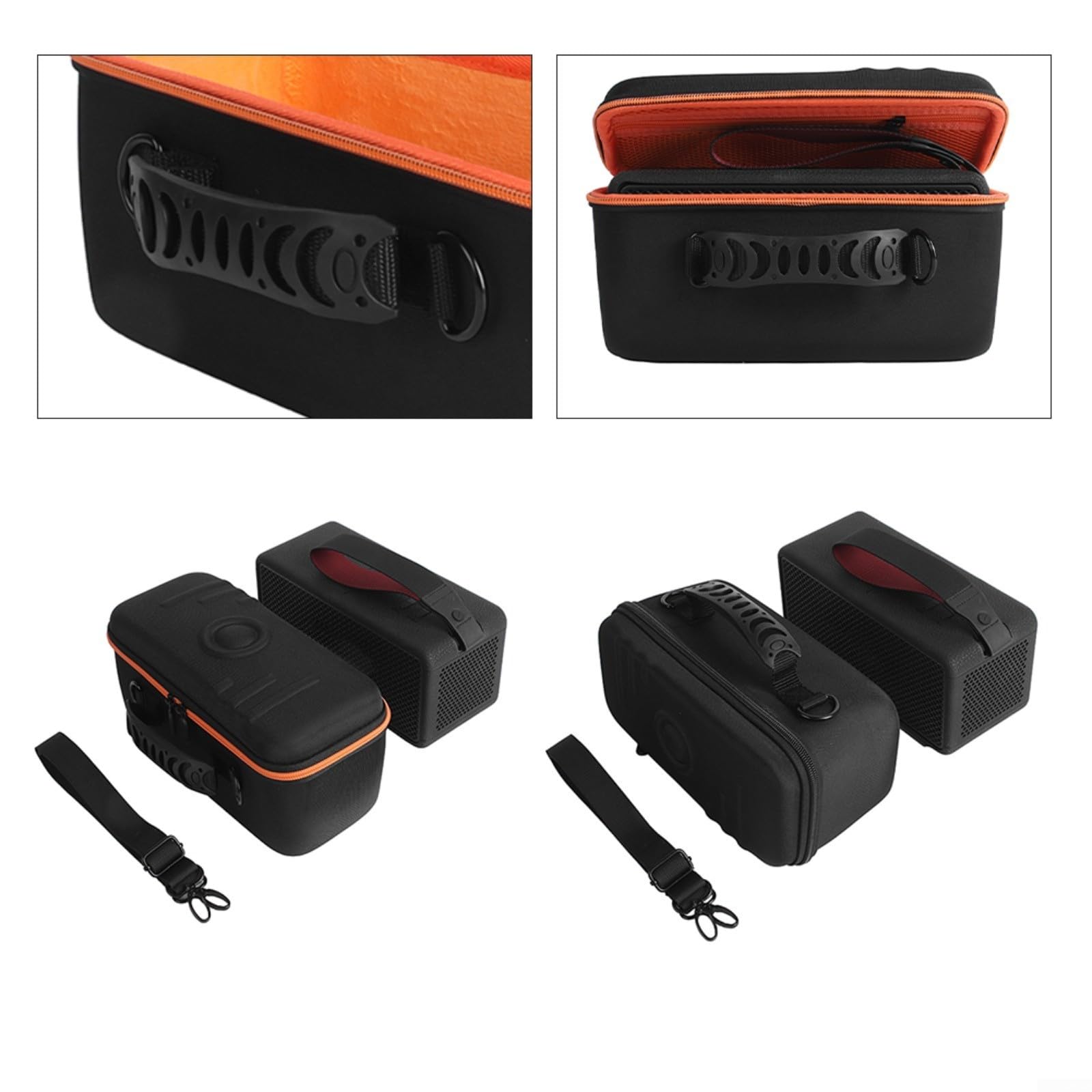 Custodia rigida da viaggio per altoparlanti Marshall Middleton II, impermeabile, con tracolla, resistente agli urti, 26 x 13 x 13,5 cm, colore nero/arancione per esterni e viaggi (arancione)