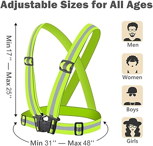 Miniatura 4 de Chaleco de seguridad reflectante de alta visibilidad para mujeres y hombres, correas de cinturón de seguridad ajustables de alta visibilidad,