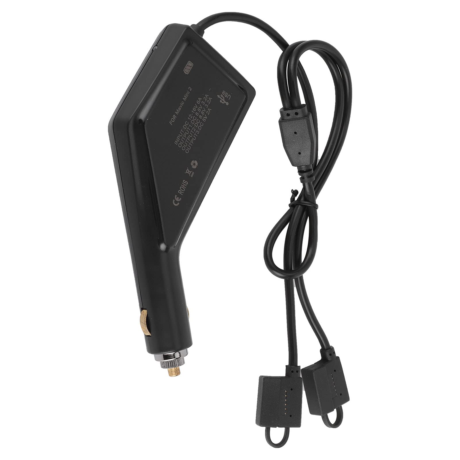 Cargador de batería USB para dron de coche, carga dual para Mini 2, accesorio de viaje, ligero, color negro