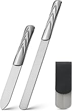 FVION Lime per Unghie in Acciaio Inossidabile - 2 Pezzi Lime Professionali per Unghie Doppia Faccia, Limetta Unghie in Metallo per Manicure e Pedicure - Large