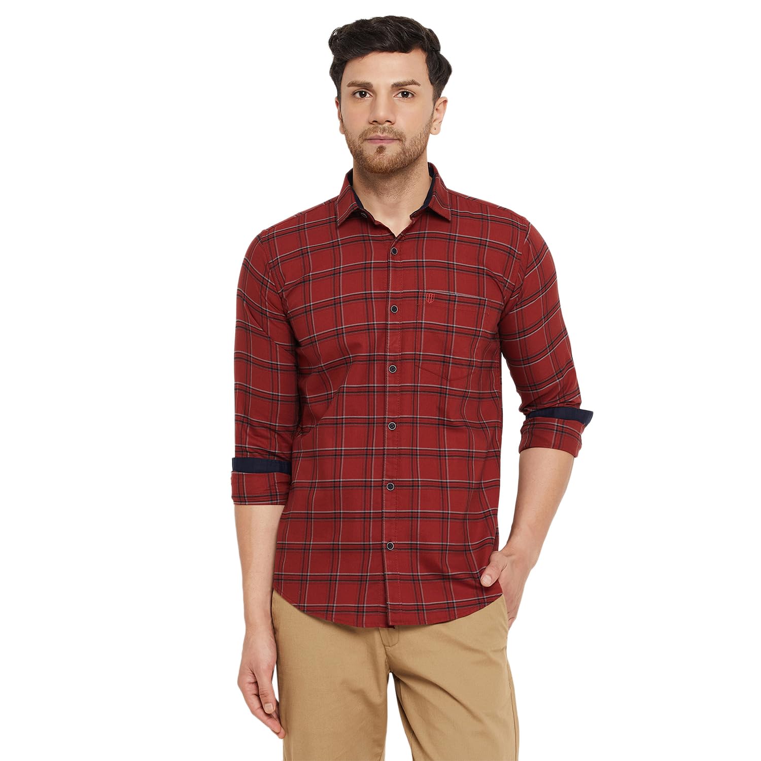 Duke Stardust Men Full Sleeve Cotton Shirt (SDO5CKON_Red_XXL)-picture-19