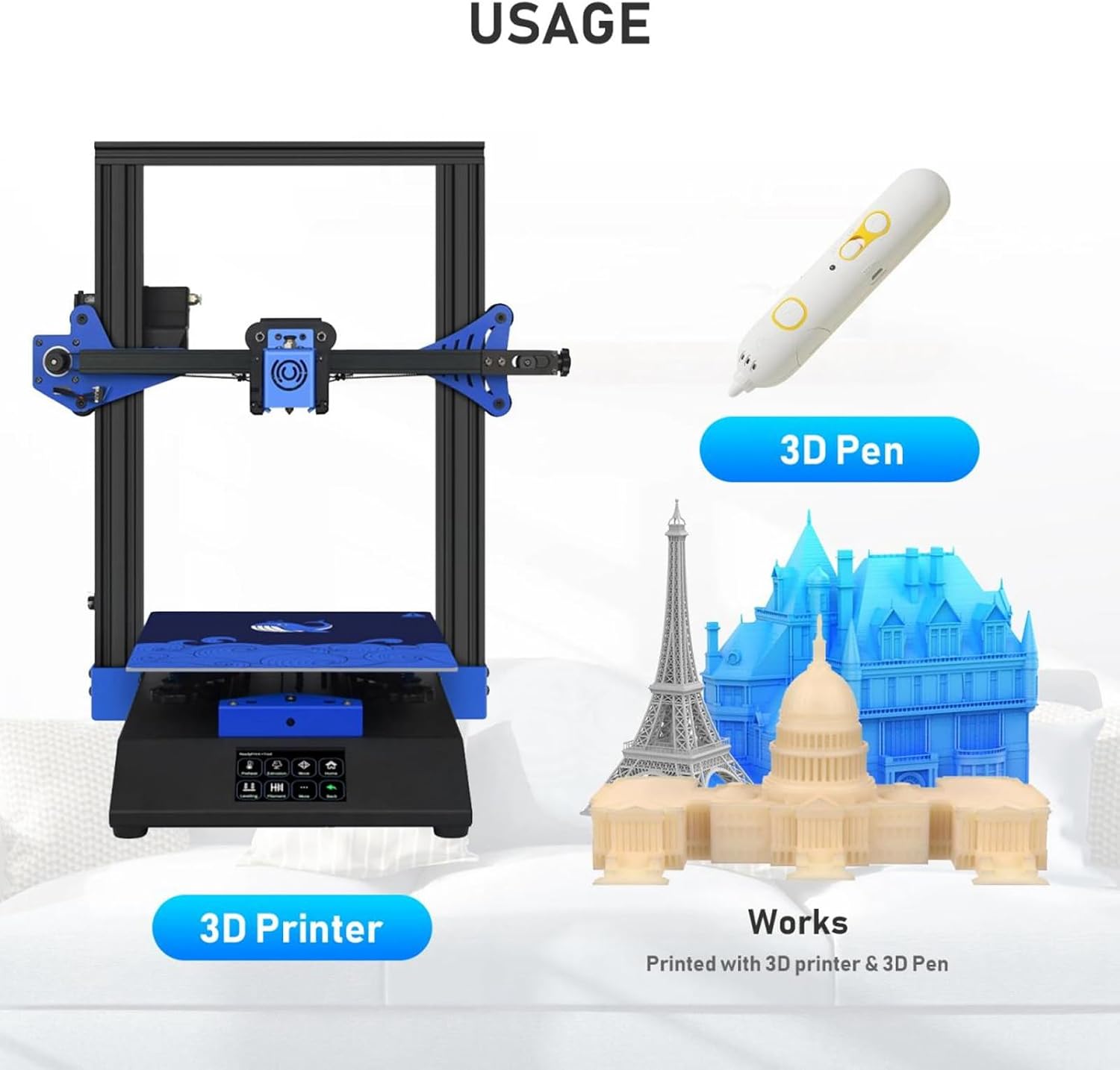 Black PLA 1.75mm High Speed Printing Filament for Ender 3, Strong and Elastic Consumable for DetailOriented Creators