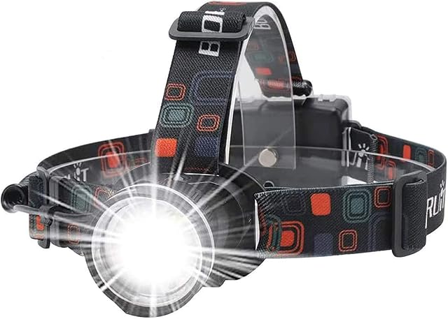 BORUIT 1000 Lumens T6 LED Head Torch with White Light,3 Modes 1000 Lumens Adjustable Headlamp,IPX4 Waterproof LED Headlight for Running, Camping, Hiking & More