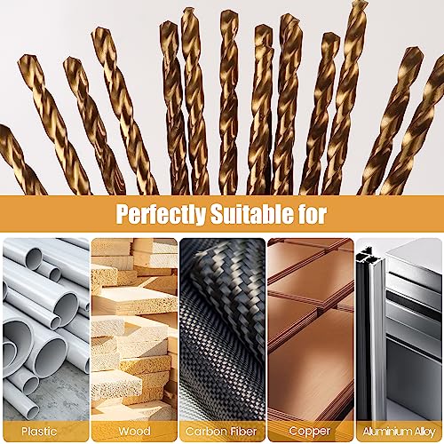 Mulwark MLK M35 15 Piece Cobalt Drill Bit Set - Titanium Nitride Coated Metal Jobber Drill Bit Set thumb #3