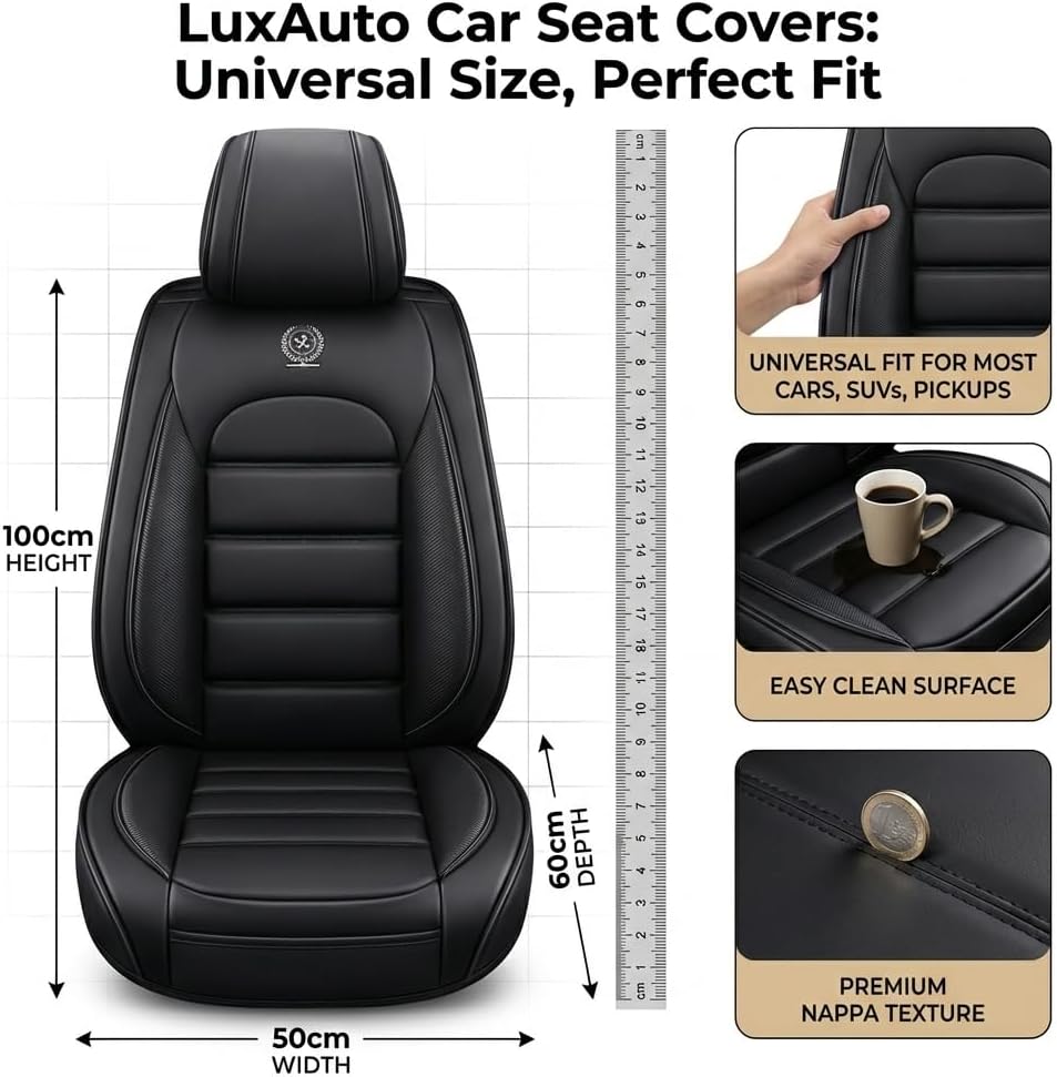 Car Seat Covers Fit for Ford F-150 2003-2026, Premium Leather Car Seat Protector, Waterproof Full Set Seat Covers, Durable Car Seat Cover for F150 Crew Cab, Automotive Seat Covers