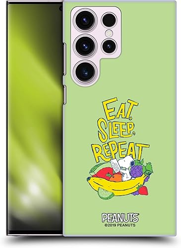 Miniatura 1 de Head Case Designs Officially Licensed Peanuts Eat Sleep Snoopy Naturally Sweet Hard Back Case Compatible with Samsung Galaxy S23 Ultra 5G