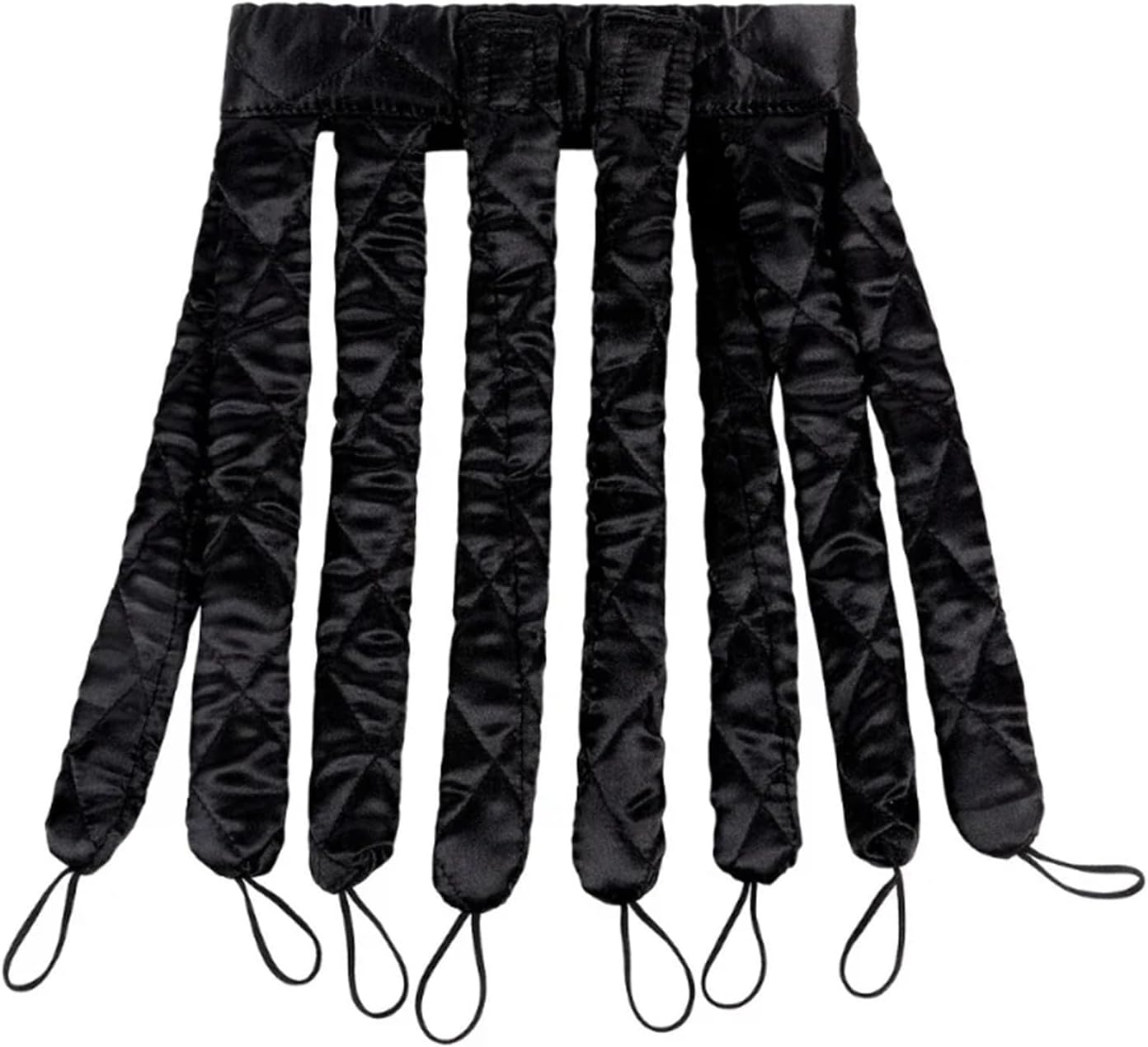 Octopus Heatless Curling Rod Headband Curls Silk Ribbon Sleeping Wave Formers(A-Black)