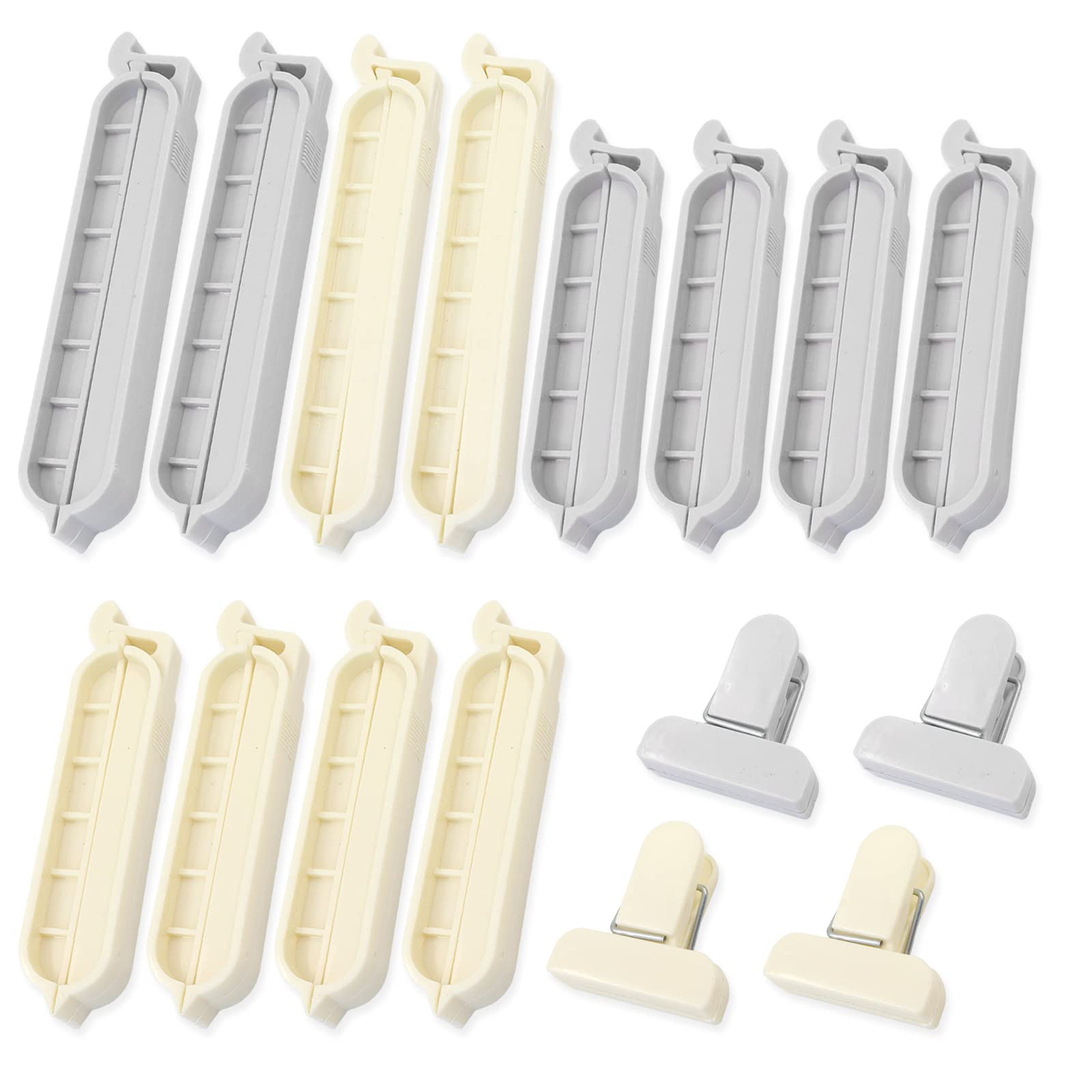 BangBoom 16 PCS Bag Sealer Clips Sticks Chips 3 Sizes, 2 Colors Strong Grip Food Clip Fresh-Keeping Moisture-Proof Snack Clip Bag Sealing Clips for Kitchen Home Storage (16)