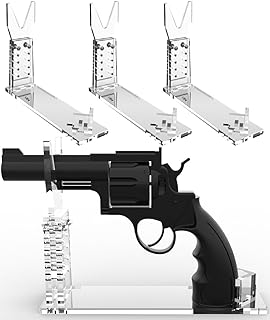 4PCS Acrylic Gun Display, Gun Stand Holder 5 Height Adjustable Gun Rack for All Small Pistols(Clean) - LITAITAI