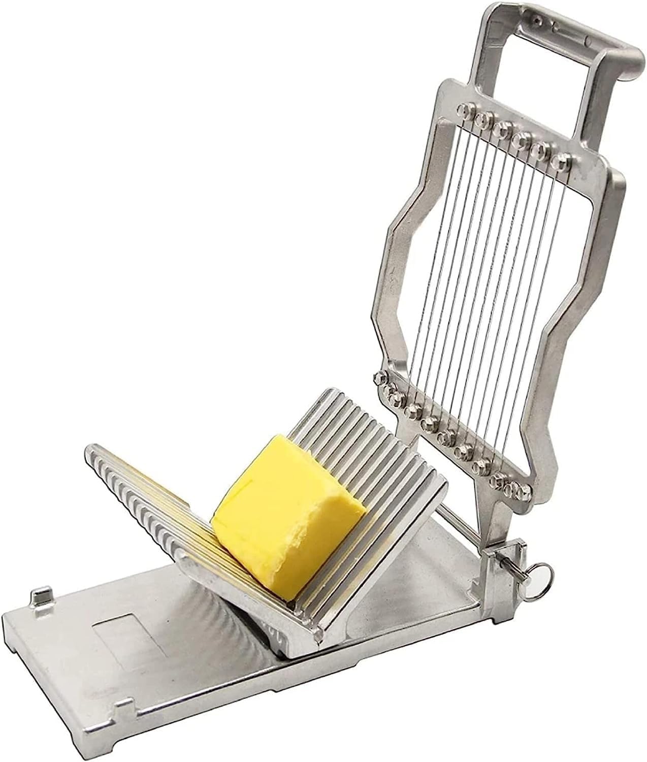 Käsehobel aus Edelstahl mit 1 cm und 2 cm Drähten, multifunktionales Butterschneidebrett für Käse, Obst