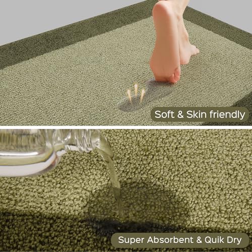 Image of Machine Washable (24 inch x 36 inch+ 24 inch x 60 inch') Runner Rugs Set of 2, Non Slip Kitchen Mats for Floor, Absorbent Entryway Rug for Kitchen, Bedroom, Hallway, Bathroom, Door (Roll Packing)