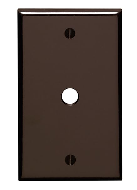 85013 1-Gang .406 Inch Hole Device Telephone/Cable Wallplate, Standard Size, Thermoset, Box Mount, Brown