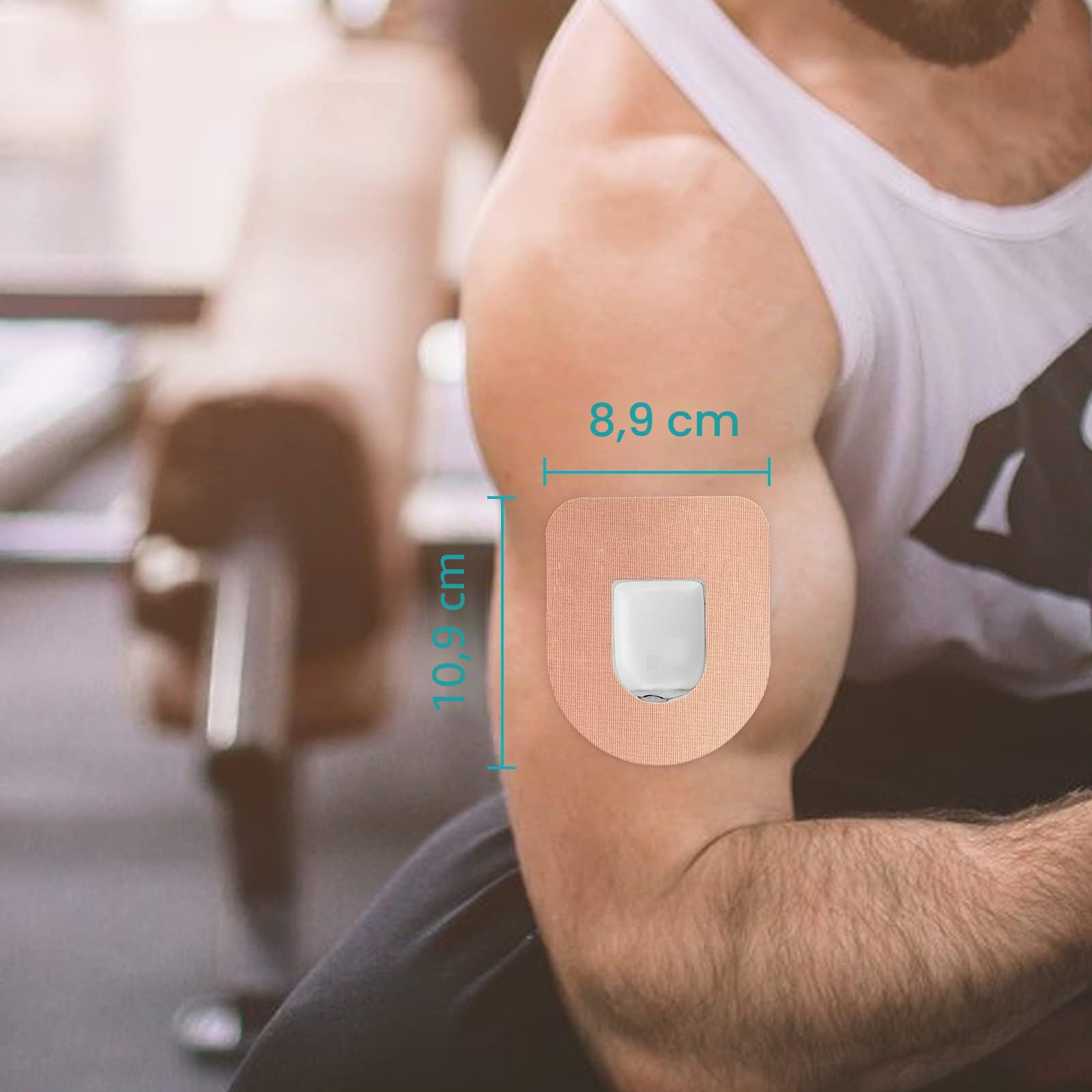 MEDMAX Patch pour OmniPod (25 Pièce) | Patchs adhésifs Résistants à la Sueur Imperméables | Respirants et Doux pour la Peau | Sans latex | CGM Tape | Ruban pré-découpé durable | (Beige)