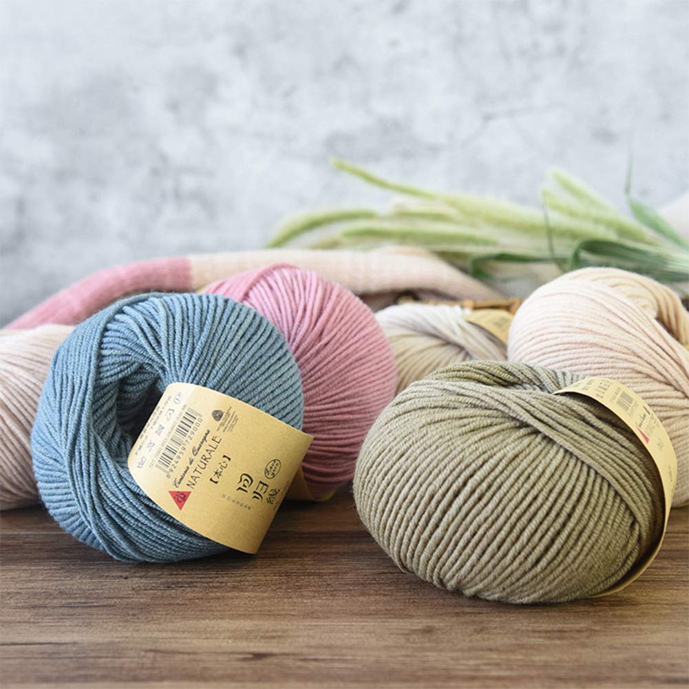 Bolas de Lana 200G Merino para Crochet y Tejido, teñido de Plantas, Medio Grueso de Lana Hilo,03