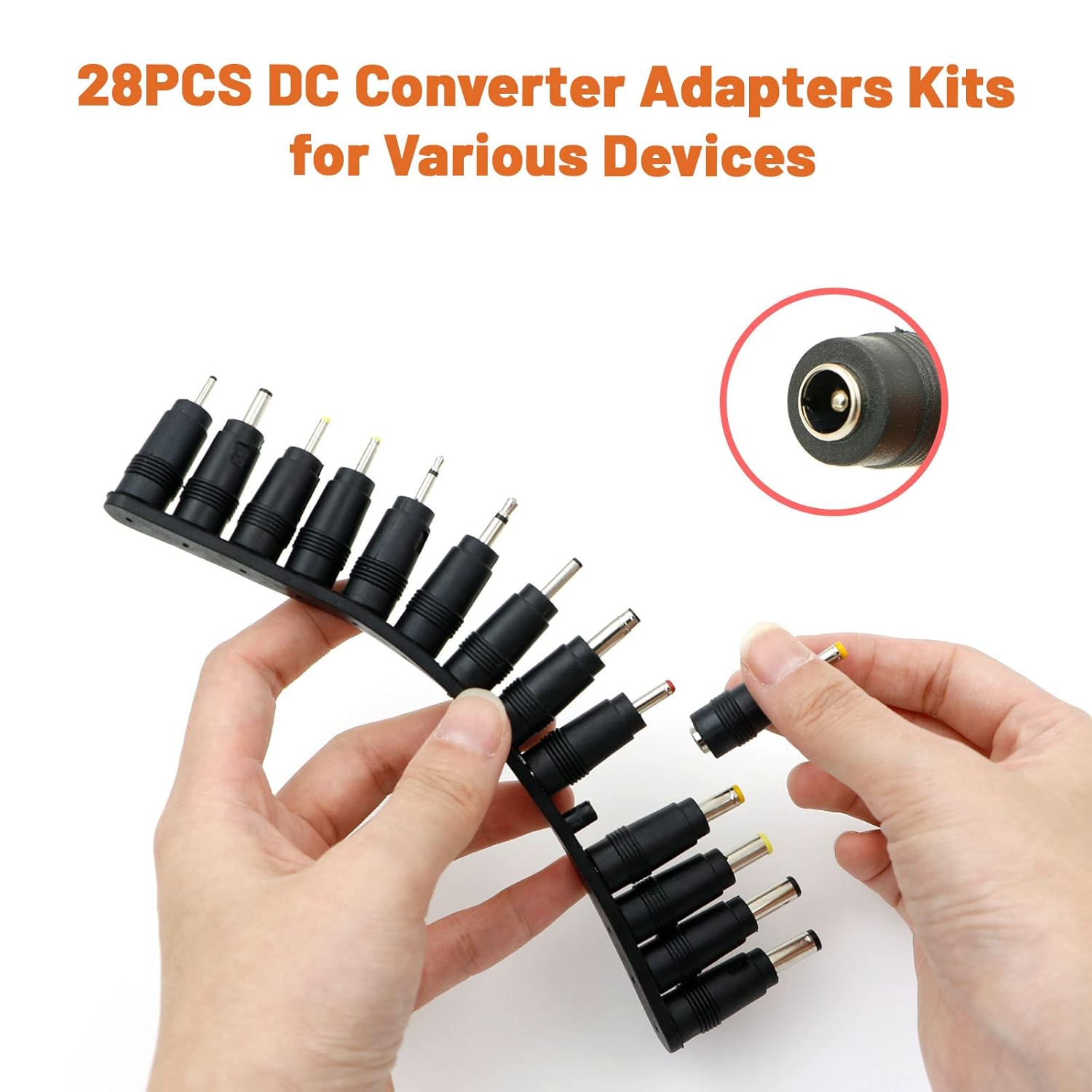 28Pcs Universal Power Adapter Kits 12V PD USB C Type C to DC Power Cable for PD Power Bank for KiPRO LCD Monitors 12V Devices, 70.8inches/1.8m