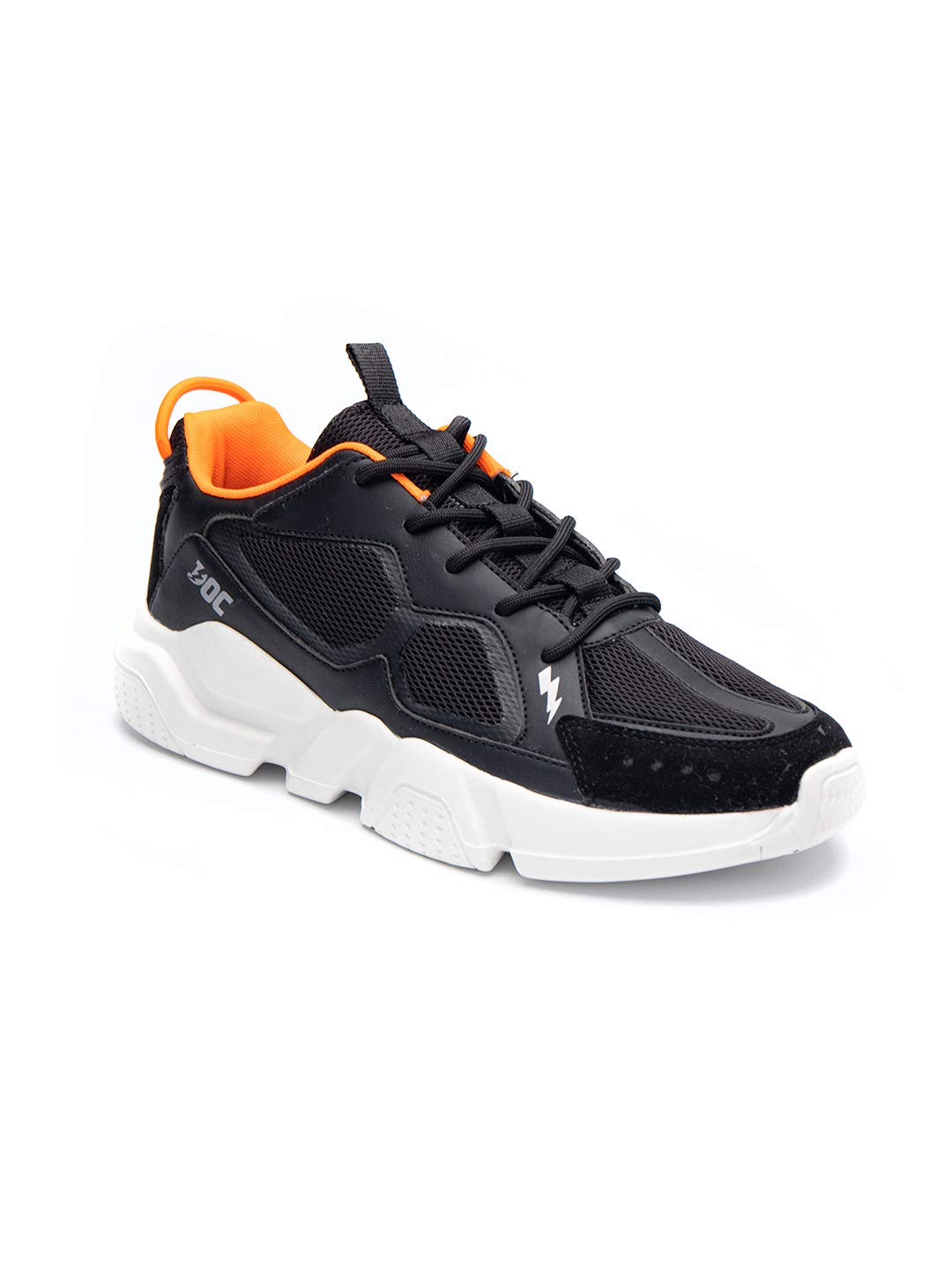 DOC Men's Black Mars 11 Sports Sneakers, Breathable Mesh Upper - Stylish, Lightweight & Comfortable Casual Fashion Sneakers for Everyday Casual Wear, Walking, Running, Gym, Travel