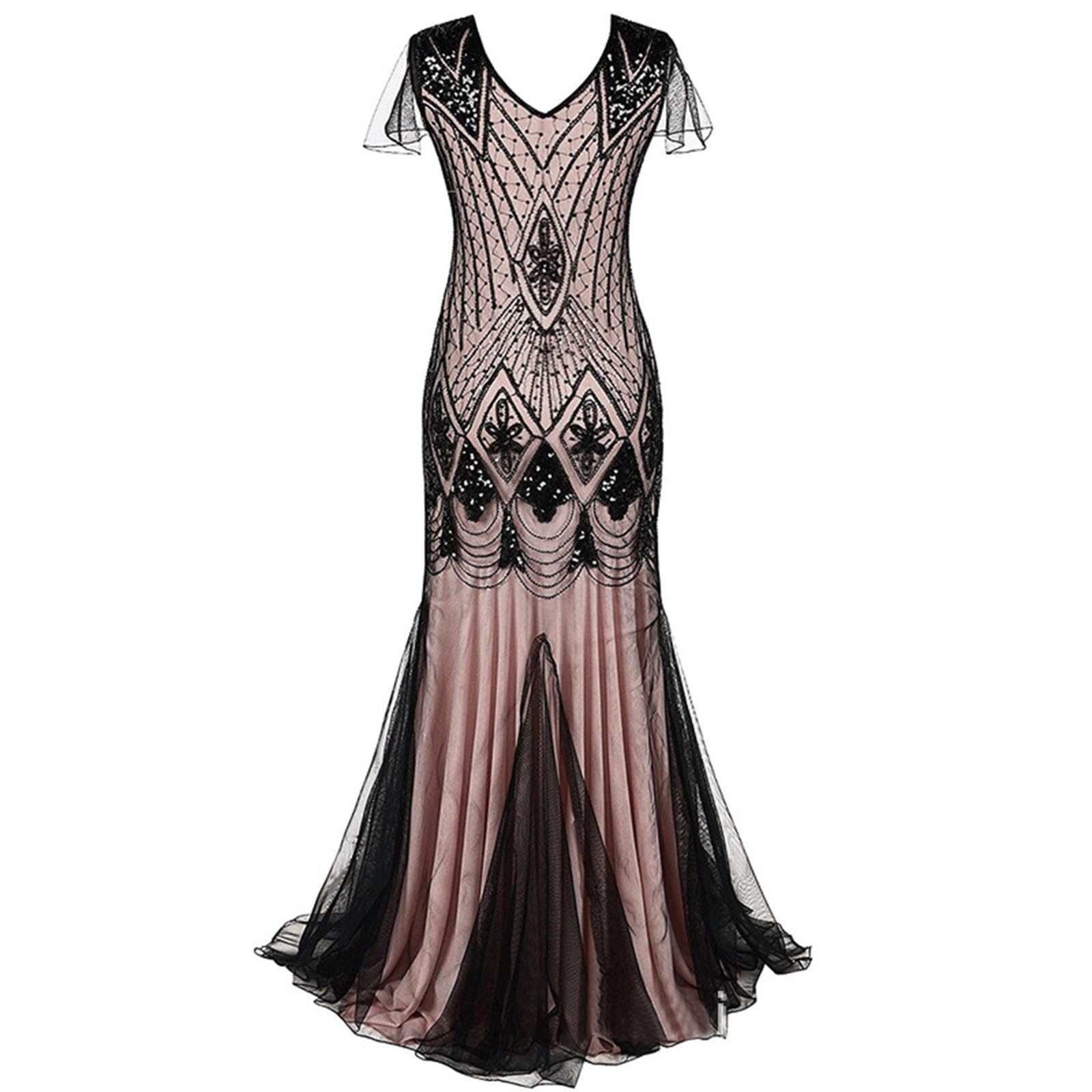 Vestido Largo de Etiqueta para Mujer Elegante con Lentejuelas y Cola de Pez para Eventos Formales Nocturnos