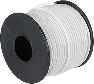 sourcing map 18 Gauge Wire Silicone Wire 18AWG Electrical Wire Stranded Wire High Temperature Hookup Wire Tinned Copper Wire 30m/100ft White Spool for Model Wiring, DIY Wiring