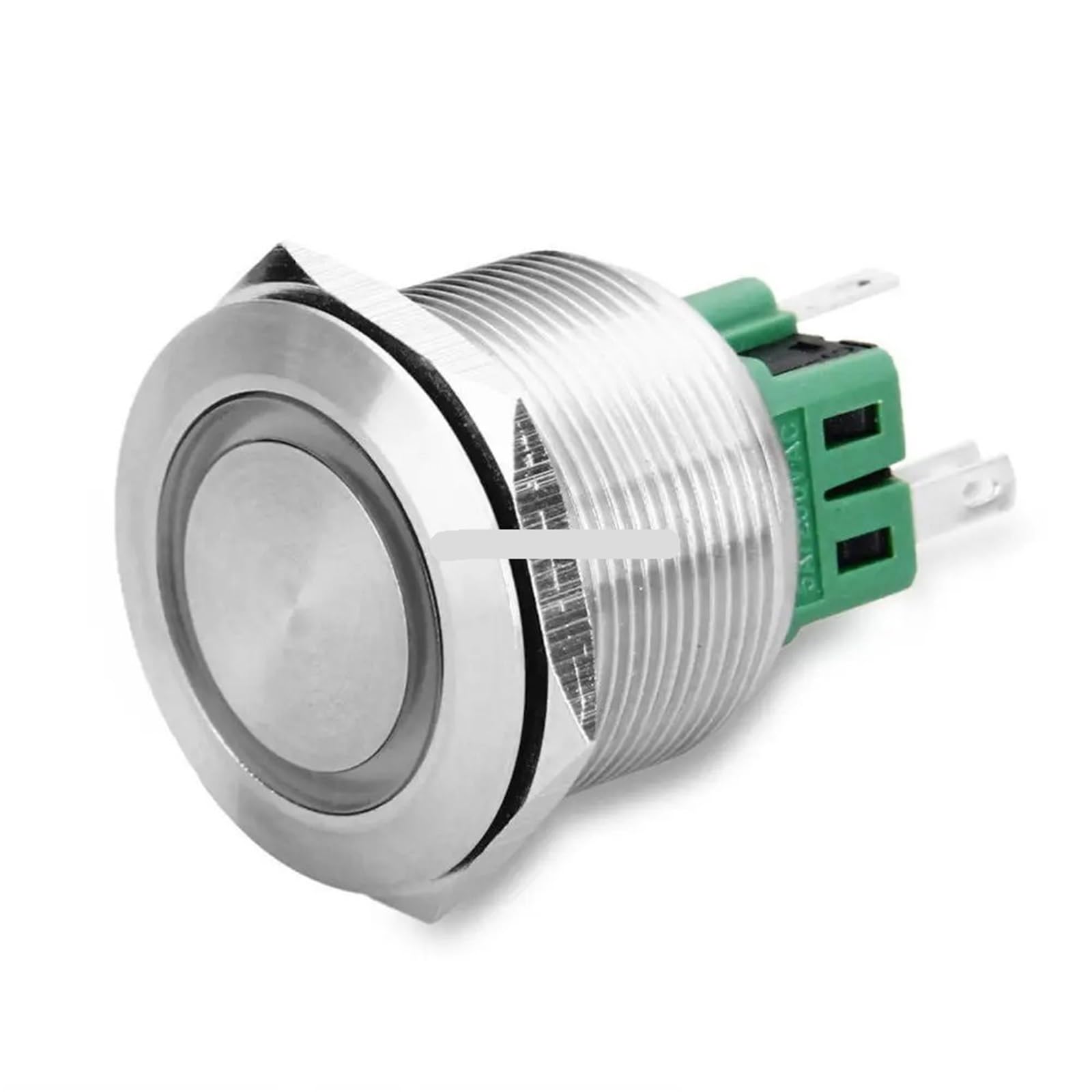100 sztuk 25 mm metalowy przełącznik o długości 120 cm, tylko 4 przewody + wodoodporny (zielony, MOMENTARY 1NO1NC_LED Voltage 3V)