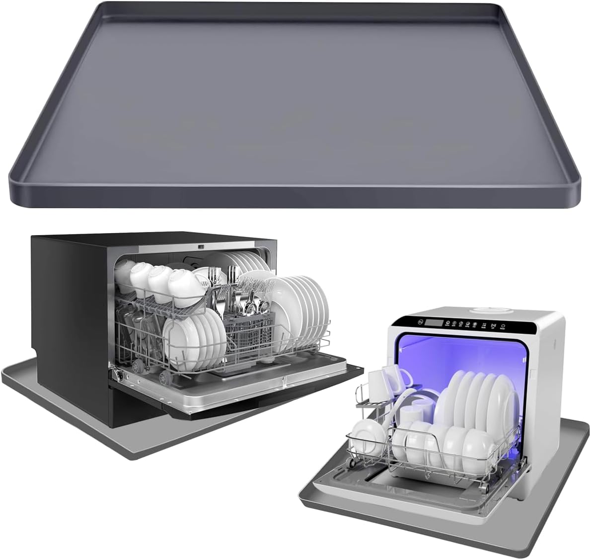 Dishwasher Drain Pan Mat, Portable Dishwasher Silicone Mat with Raised Edge, Small Dishwashers Drip Pan Dishwashers Tray for Leaks, Non-Slip Waterproof Protector Pad, 23.6”x19.7” Dishwasher Drain Pan Mat, Portable Dishwasher Silicone Mat with Raised Edge, Small Dishwashers Drip Pan Dishwashers Tray for Leaks, Non-Slip Waterproof Protector Pad, 23.6”x19.7”