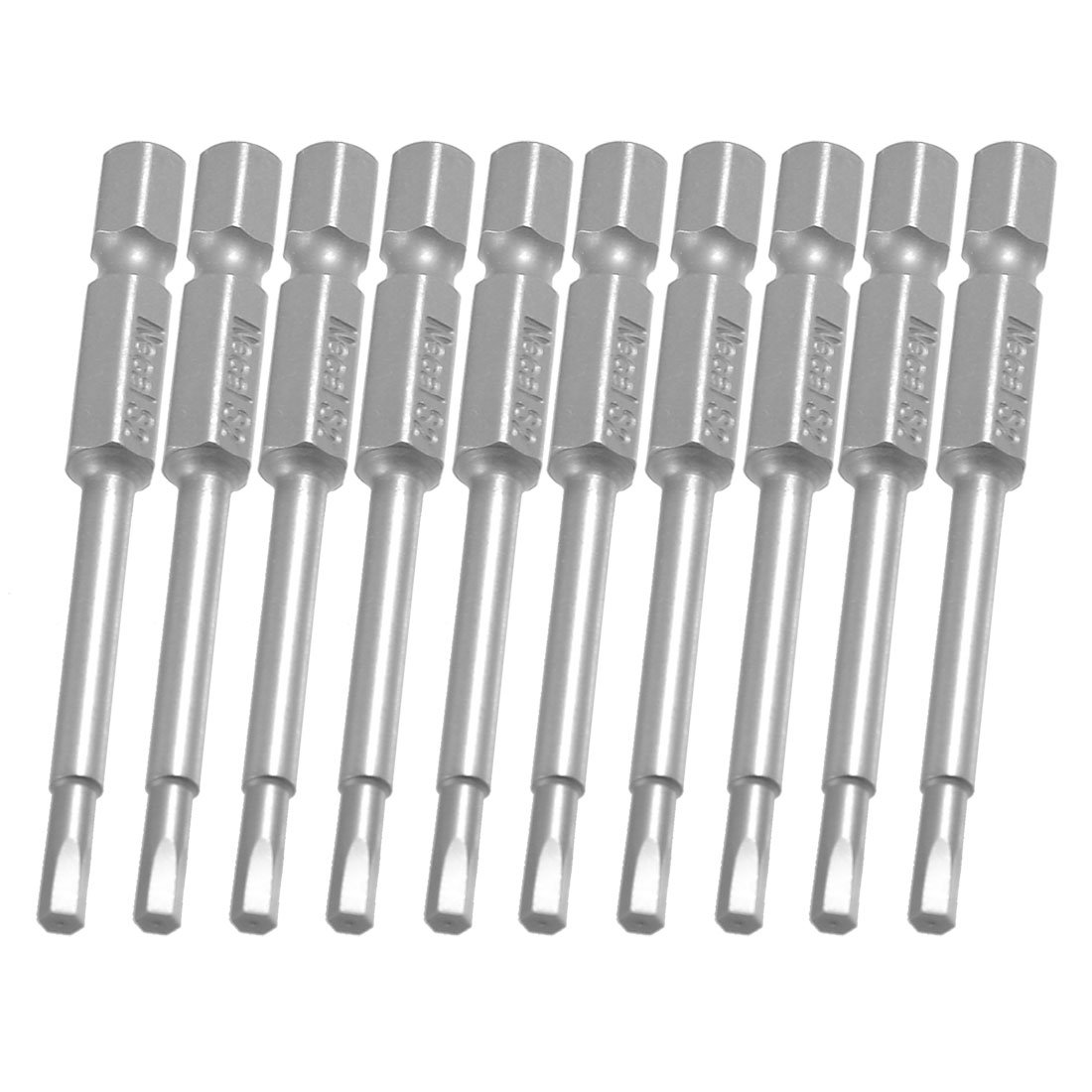 Uxcell Gray Sourcingmap 10 Pcs 1/4" X 65Mm X 3.5Mm X 3Mm Magnetic Hex Hexagon Screwdriver Bits