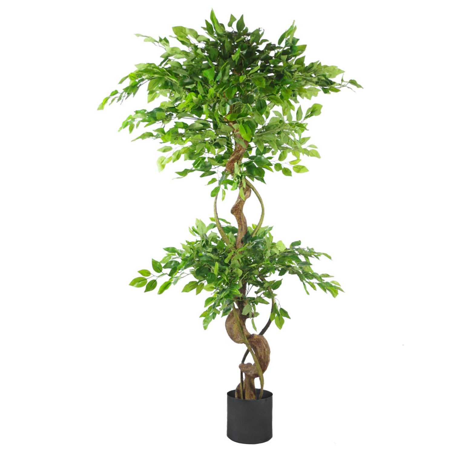 Botanik Artificial Ficus Tree - 150cm - Green - Twisted Trunk