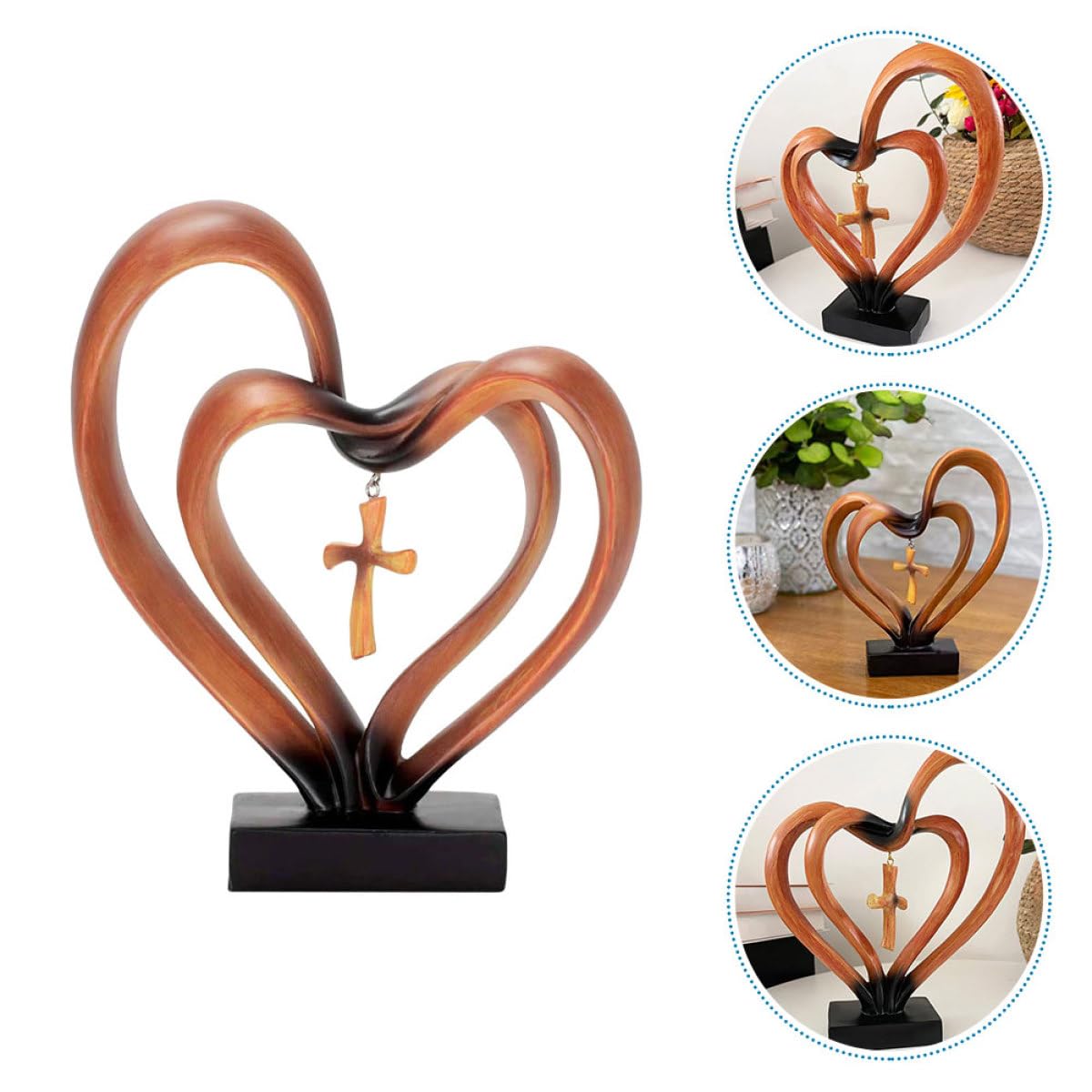 iplusmile Herzstatue und Leicht zu Reinigender Oberfläche Herzförmige Desktop aus Kunstharz mit Detaillierter Handwerkskunst für Wohnzimmer und Hochzeitsfeiern