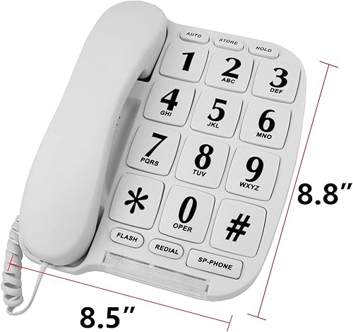 Miniatura 3 de Teléfono de botón grande para pared o escritorio con altavoz y memoria