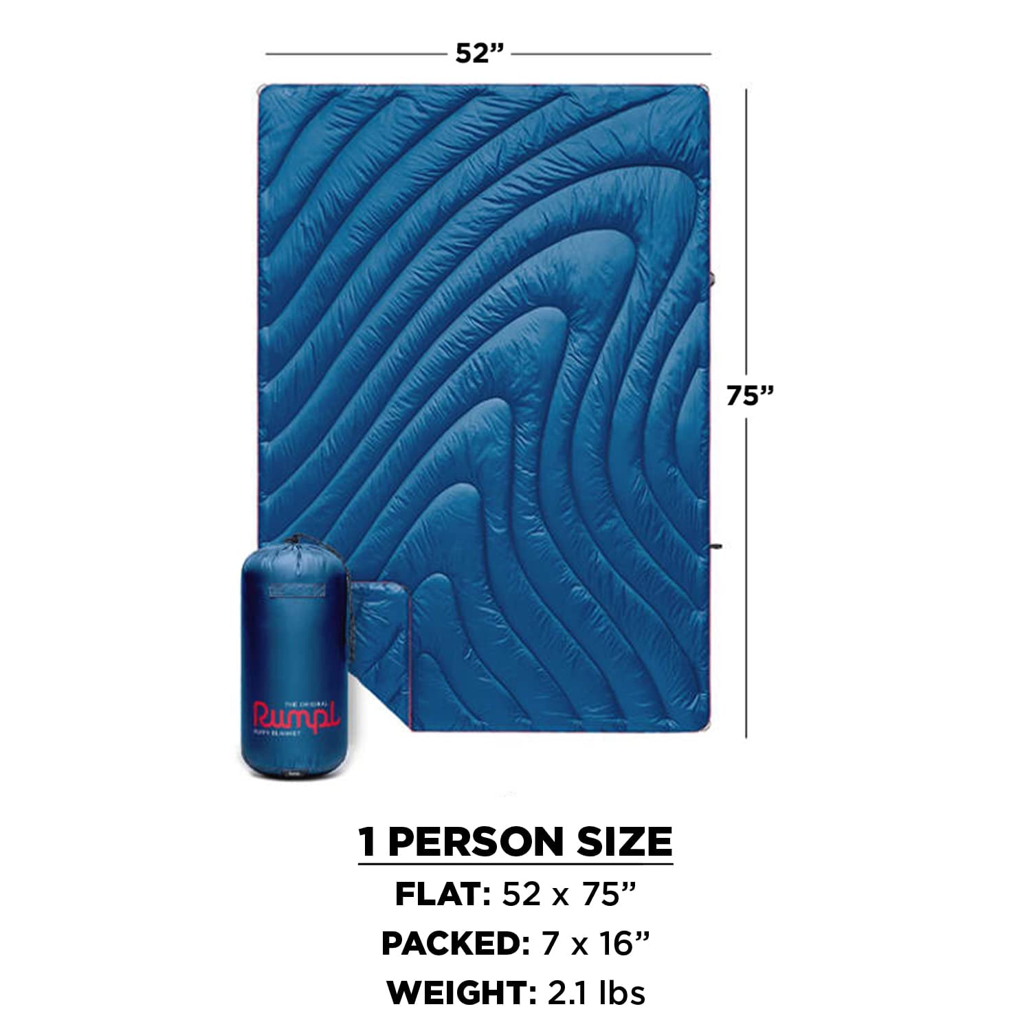 Rumpl The Original Puffy | Printed Outdoor Camping Blanket for Traveling,  Picnics, Beach Trips, Concerts | 52
