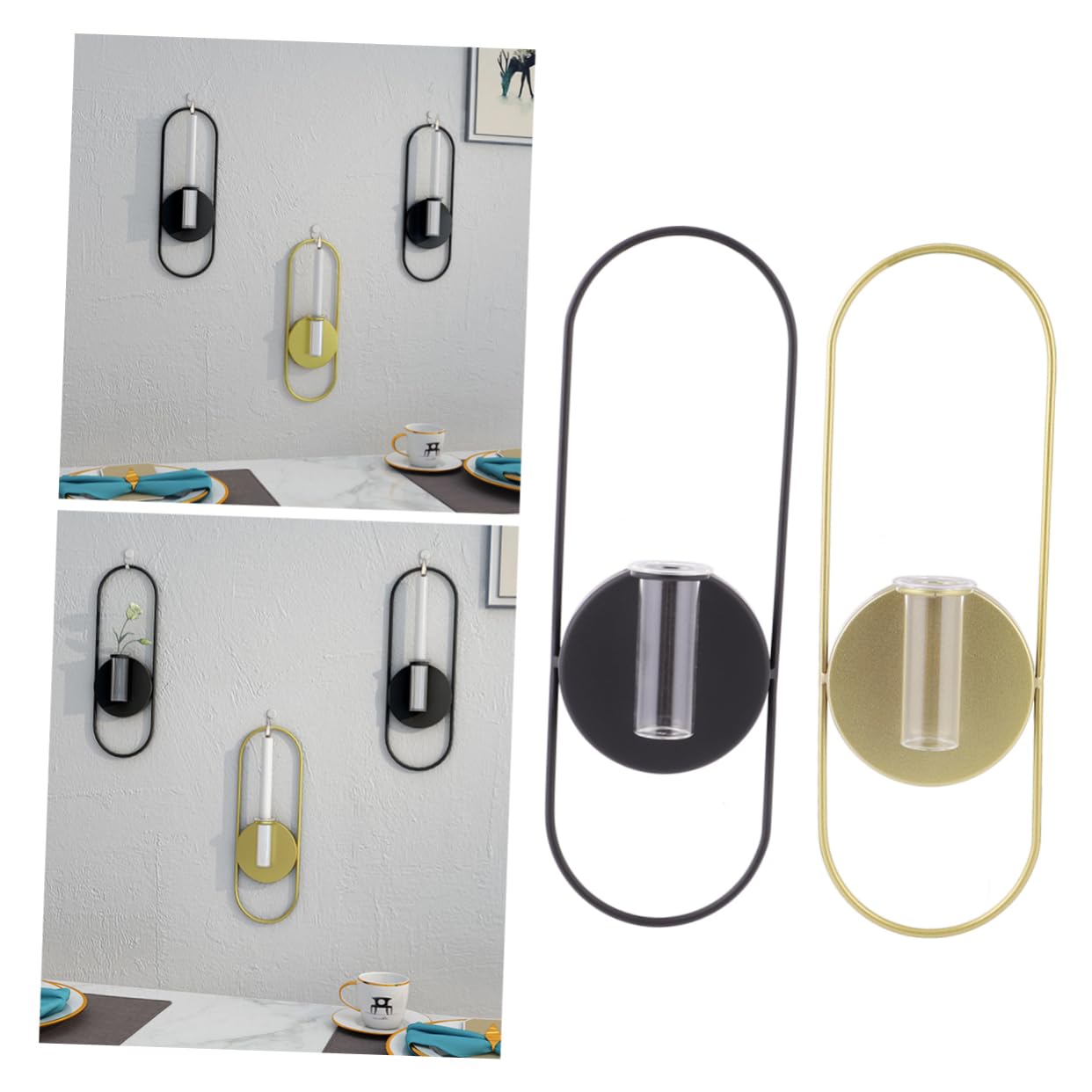 STOBAZA Oval Wall Candlestick Wall Mounted Candle Holder for Use Decorative Sconce for Flower Arrangement Easy to Install Lightweight Modern Design