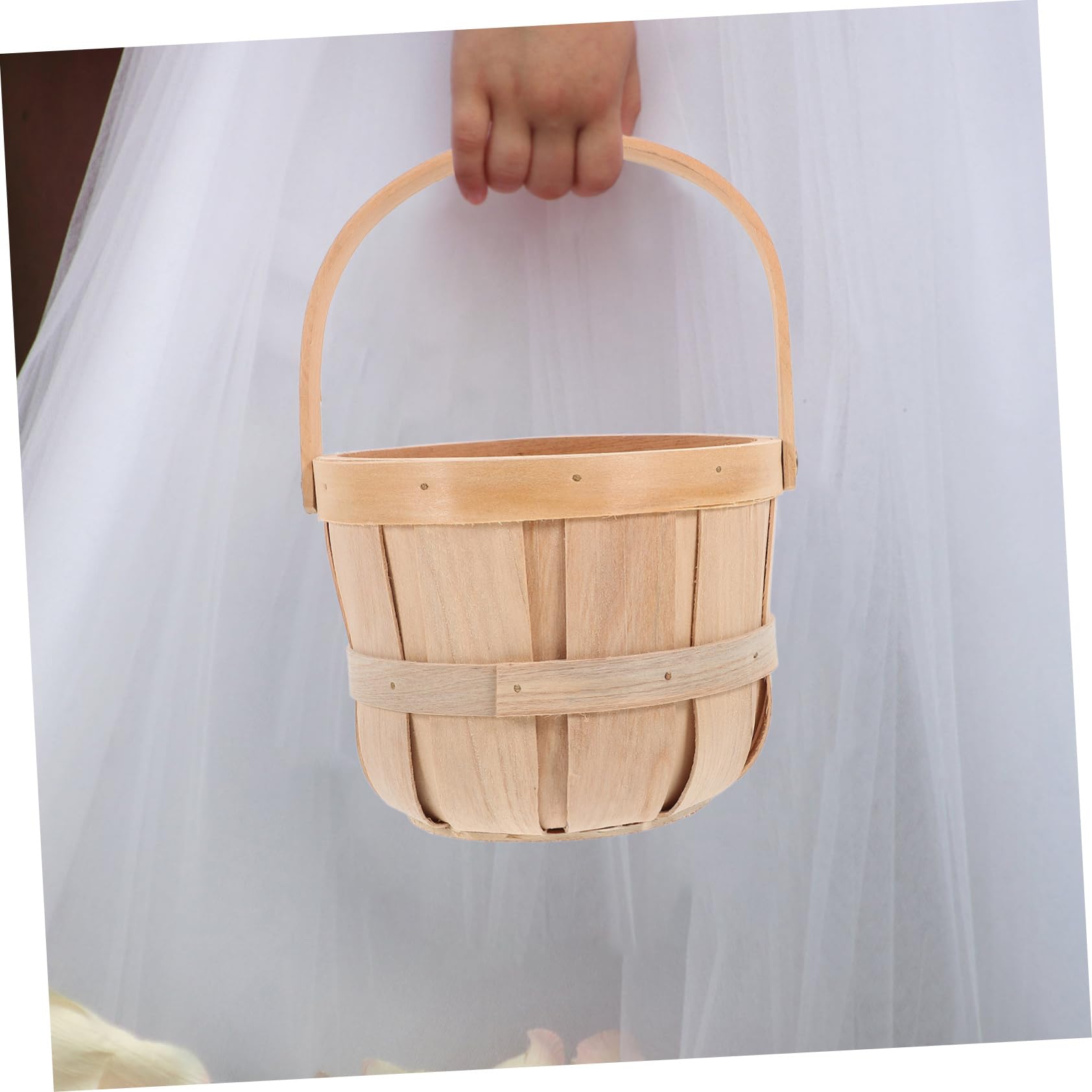 HOLIDYOYO Woven Basket for Fruit and Eggs Hand Woven Storage Container with Handle for Kitchen Dining Bathroom and Picnic Use Rustic Decor for present Giving