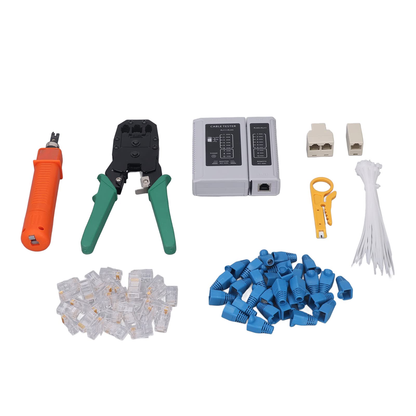 Kit d'outils de réparation de réseau Professionnel RJ45 Câble Cable Stripper ensemble avec testeur et c de rangement pour le bureau à domicile et l'atelier de réparation