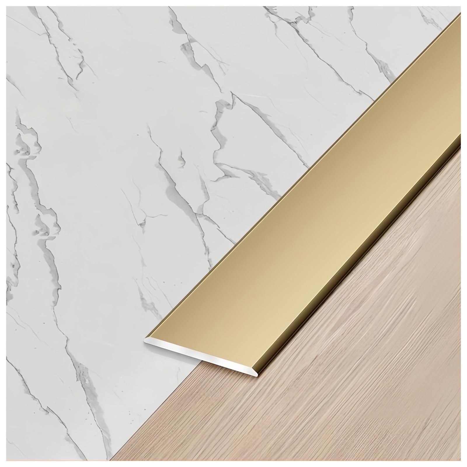 Self-Adhesive Aluminum Floor Transition Strip, 3 * 90cm/35.4in Gap Cover Trim, Decorative Floor Edging & Indoor Transition Strip for Seam Protection and Flat Dividers(Gold,1.5cm*90cm (3Pcs))