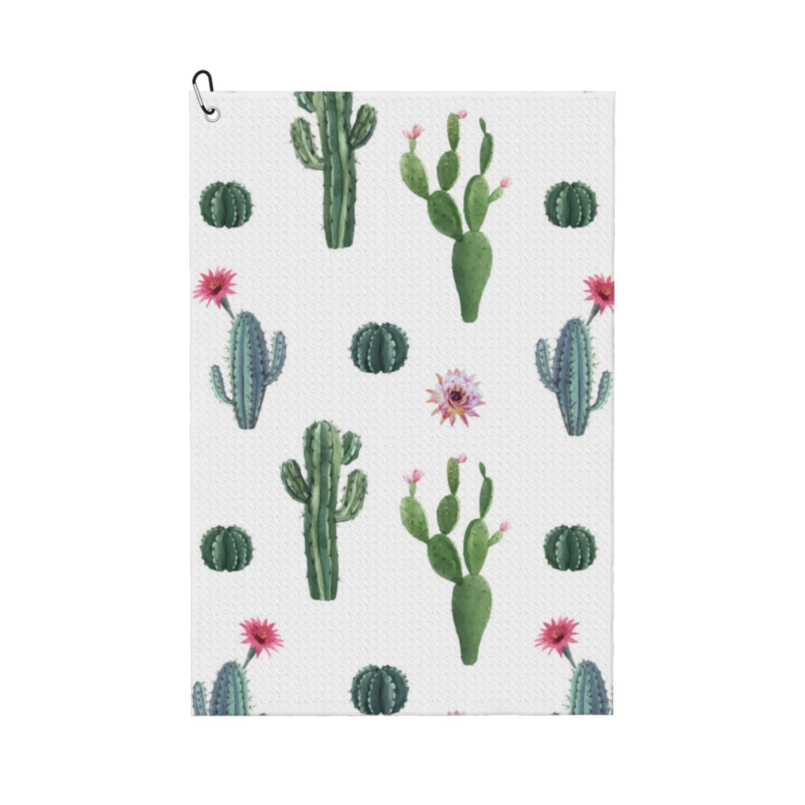Hnnkloy Cactus Flower Succulent Cacti, 16x24 in Portable Waffle Golf Towels with Carabiner Clip for Golf Bag