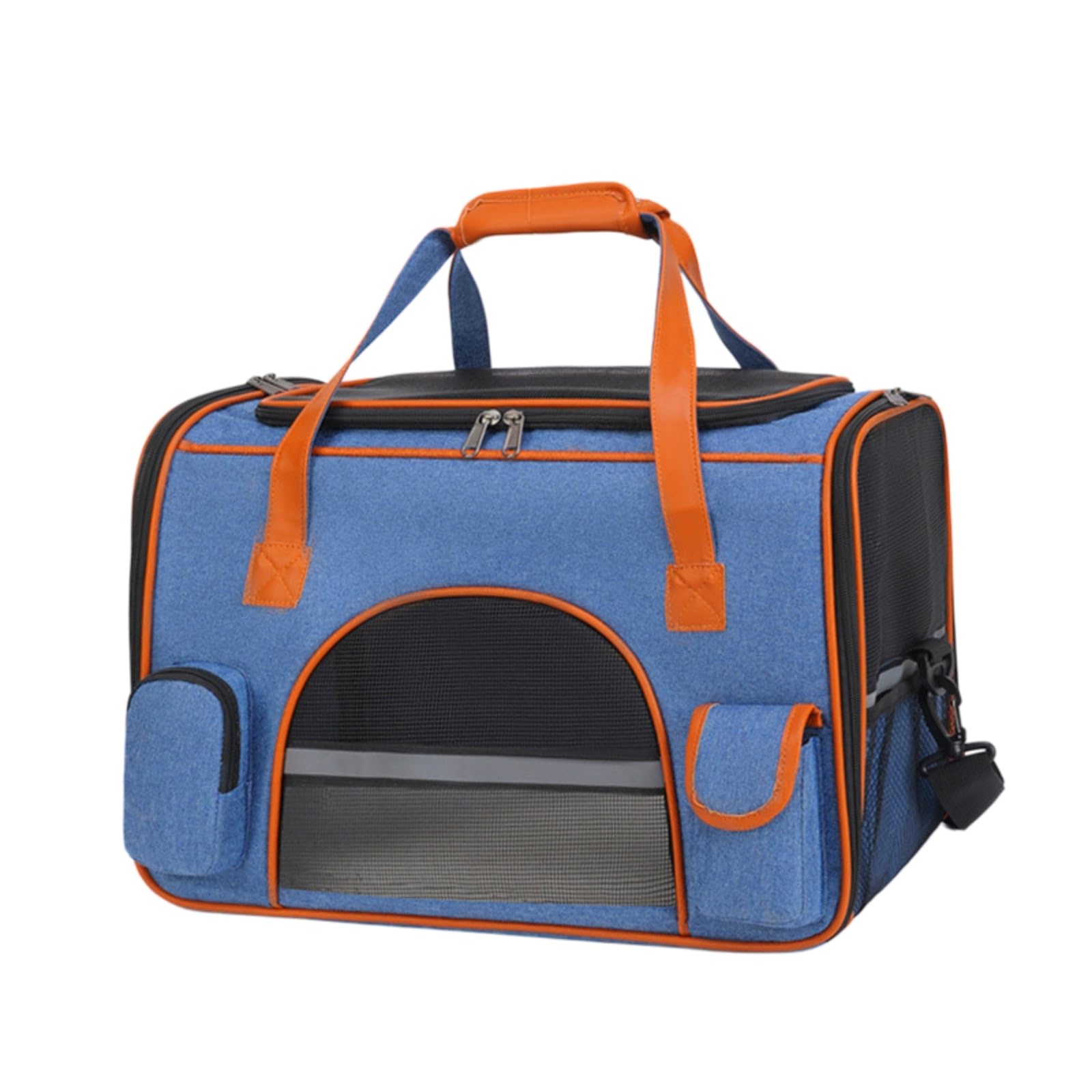 Veslyn Pet Travel Bag Sturdy Carrier With Storage Pockets, Anti-collapse Dog & Cat Handbag For Medium Cats, Puppies Small Pets-blue-s
