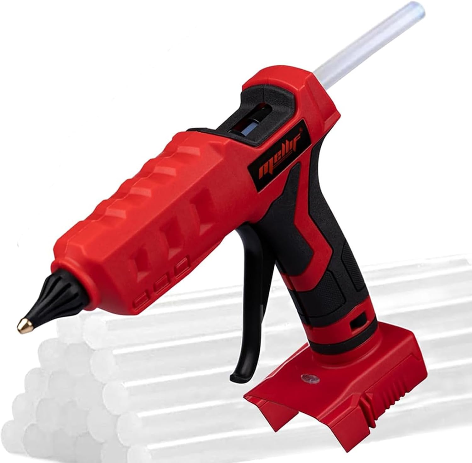 Cordless Hot Glue Gun Compatible With Milwaukee 18V Battery, (Tool Only) 100W Handheld Battery Powered Glue Gun Kit with 20PCS Full Size Glue Sticks for Arts & Crafts & DIY