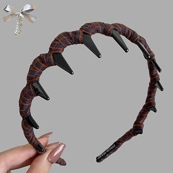 CLOUDEMO Retro High Skull Pearl Headband, Vintage High Cranium Artificial Pearl Hairband, Pearls Headband with Teeth, Headbands for Women Braided Pearls Type 4